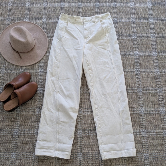 Madewell Denim - Madewell Tapered Denim Trousers In Ivory